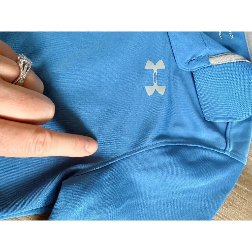 Under Armour Youth Small Blue Heat Gear Golf Polo